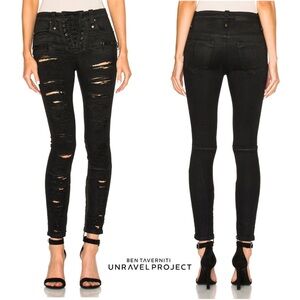 Ben Taverniti Unravel Project Black Distressed Skinny Jeans